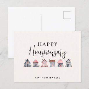Cartão Postal Feliz Aniversário de Casa Imobiliária