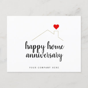 Cartão Postal Feliz Aniversário de Casa Imobiliária 