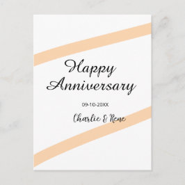 Cartão Postal Feliz aniversário de casamento linhas laranja past