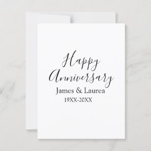 Cartão Postal Feliz aniversário de casamento nome data ano simpl