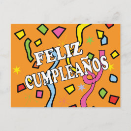 Cartão Postal Feliz Aniversário de Feliz Cumpleaños