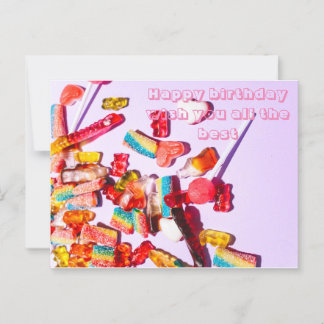 Cartão Postal Feliz aniversário, desejo-lhe o melhor