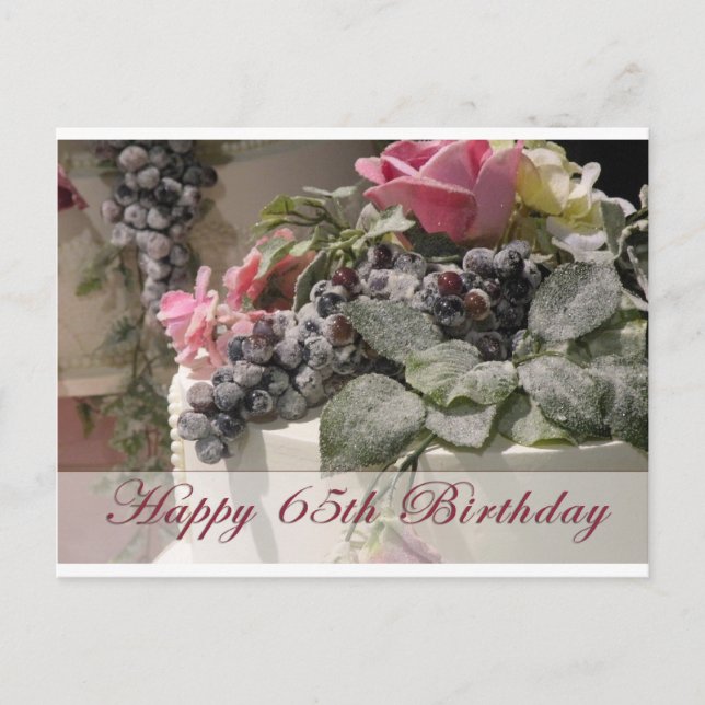 Cartão Postal Feliz aniversário do 65º aniversário (Frente)