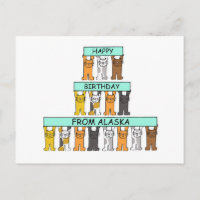 Feliz Aniversário do Alasca Cartoon Cats