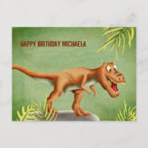 Feliz Aniversário do Dinossauro Personalizado e Bo