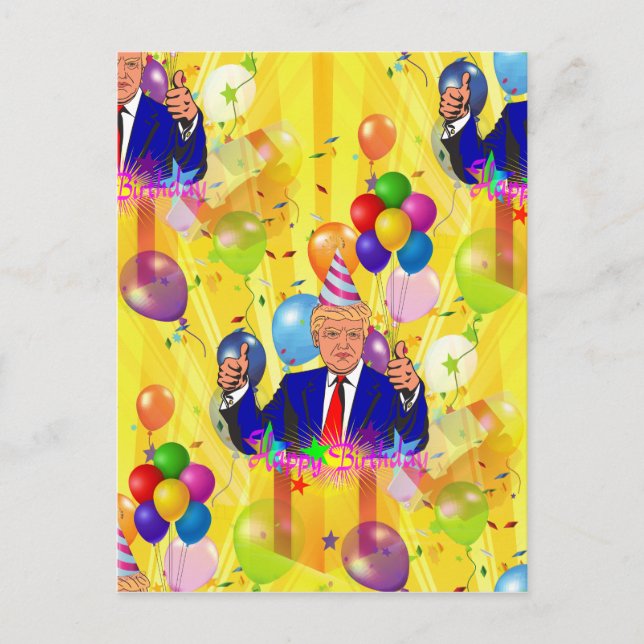Cartão Postal feliz aniversário donald trump (Frente)