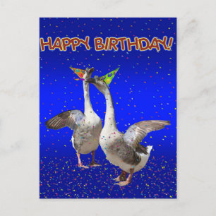 Cartão Postal Feliz Aniversário dos Gansos de Aniversário!