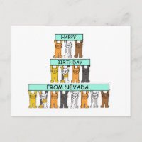Feliz aniversário dos gatos de cartoon de Nevada