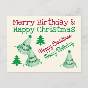 Cartão Postal Feliz Aniversário e Boas Festas - Aniversário de N