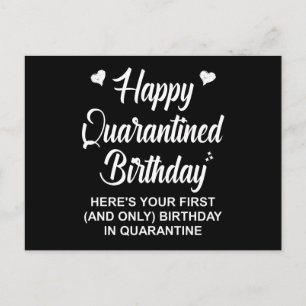 Cartão Postal Feliz Aniversário em Quarentena