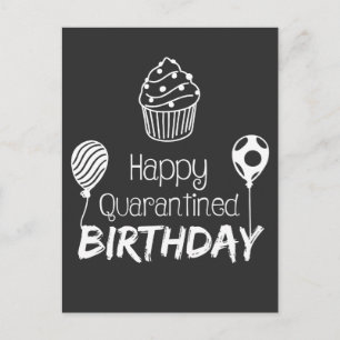 Cartão Postal Feliz Aniversário em Quarentena
