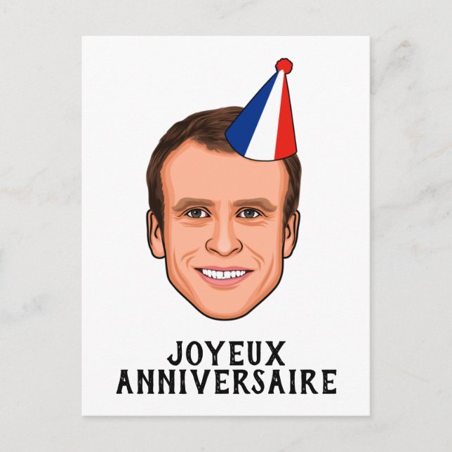 Cartão Postal FELIZ ANIVERSÁRIO Emmanuel Macron (Frente)