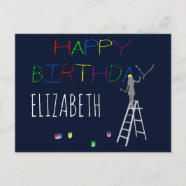 Cartão Postal Feliz aniversário engraçado personalizável