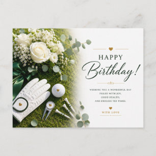 Cartão Postal Feliz Aniversário Felicitações ao golfista