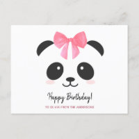 Feliz Aniversário Feliz Menina Panda, personalizad