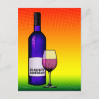 feliz aniversário: garrafa de vinho de meia-tona e