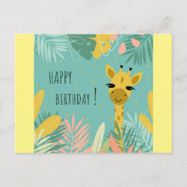 Cartão Postal Feliz aniversário, Girafa