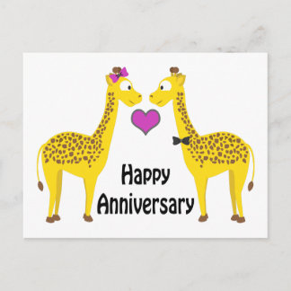 Cartão Postal Feliz aniversário Girafas