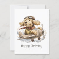 Feliz Aniversário Goldendoodle Cachorro Piloto Avi