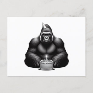 Cartão Postal Feliz Aniversário Gorila