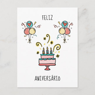 Cartão Postal Feliz Aniversário | Happy Birthday