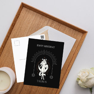 Cartão Postal Feliz Aniversário Horóscopo do Zodíaco Touro Místi