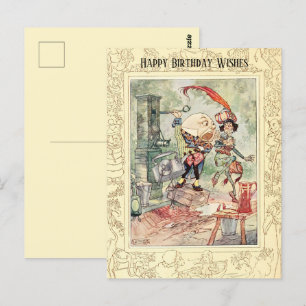 Cartão Postal Feliz Aniversário Humpty Rimas Clássicas de Berçár