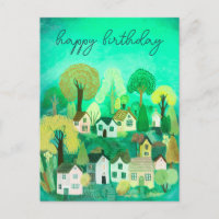 FELIZ ANIVERSÁRIO Ilustração de Vila Country Fofa