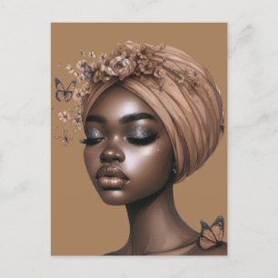 Cartão Postal Feliz Aniversário Irmã Magia da Garota Negra Amor 