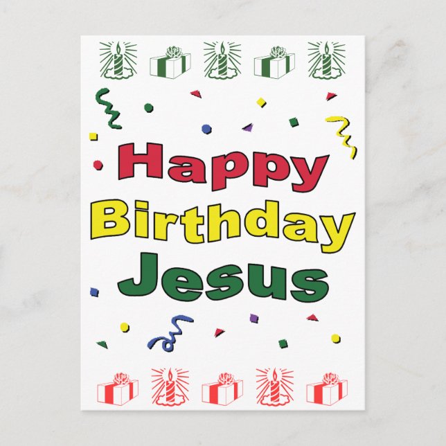 Cartão Postal Feliz aniversário Jesus (Frente)