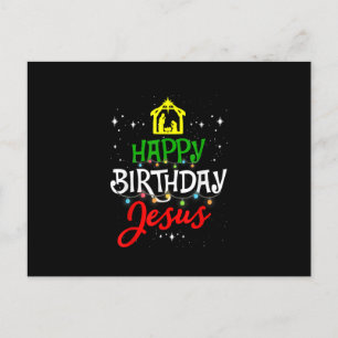 Cartão Postal Feliz Aniversário Jesus Pijama de Natal Feriado Xm