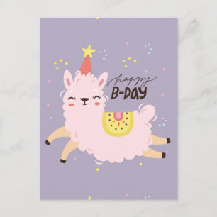 Cartão Postal Feliz Aniversário Lama