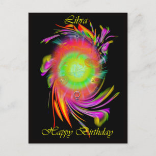 Cartão Postal Feliz Aniversário Libra
