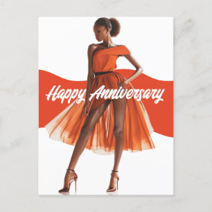 Cartão Postal Feliz Aniversário Linda. Irmã de Melanina Preta.