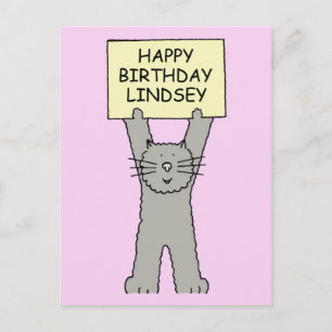 Cartão Postal Feliz aniversário Lindsey Carton Cat