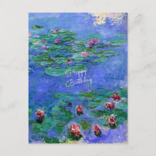 Cartão Postal Feliz aniversário: Lírios de água do Monet