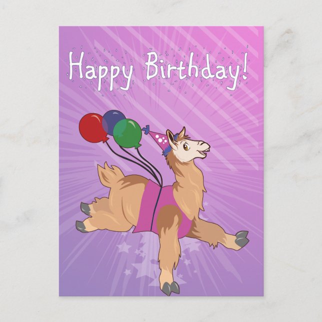 Cartão Postal Feliz aniversário, Llama! (Frente)
