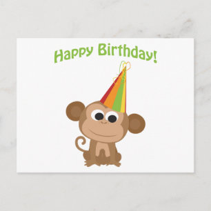 Cartão Postal Feliz Aniversário Macaco