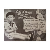 Feliz Aniversário Menino Antigo Preto e Branco