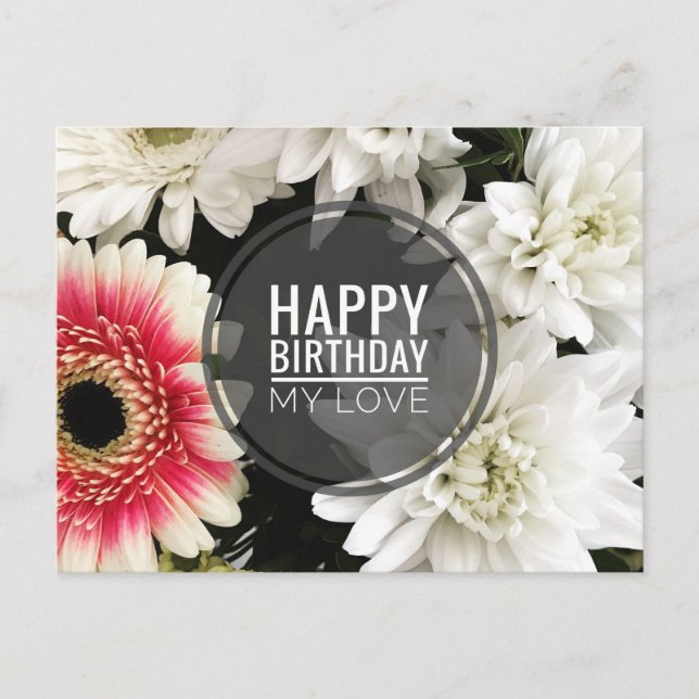 Cartão Postal Feliz Aniversário Meu Amor (Frente)