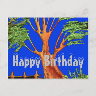 Cartão Postal Feliz Aniversário Natural Céu Azul Colorido Acacia