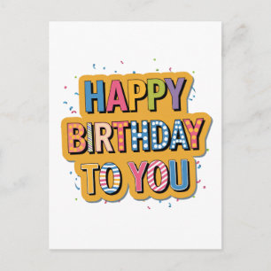 Cartão Postal Feliz Aniversário Padronizado
