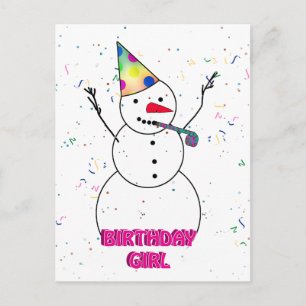 Cartão Postal Feliz aniversário para a garota de aniversário!