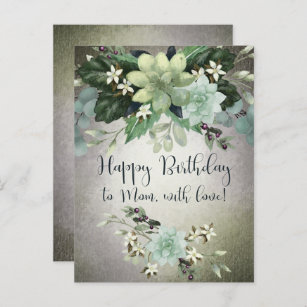 Cartão Postal Feliz Aniversário Para A Mãe   Swag Aquosa