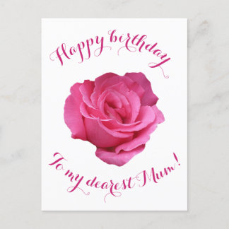 Cartão Postal Feliz Aniversário para Mãe rosa-rosa-rosa-rosa-ros