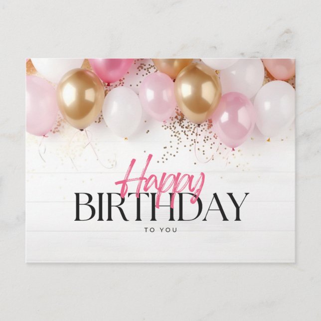 Cartão Postal Feliz aniversário para você (Frente)