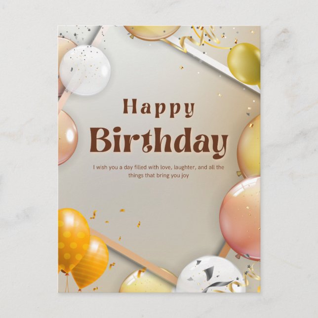 Cartão Postal Feliz aniversário para você  (Frente)