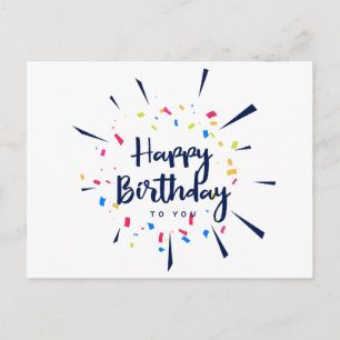 Cartão Postal Feliz aniversário para você confetes