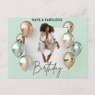 Cartão Postal Feliz Aniversário Para Você Irmã Melanina Rainha N
