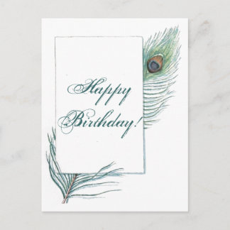 Cartão Postal Feliz aniversário, Pavão de Pavão, inspiração